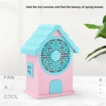 pink and blue house shape fan