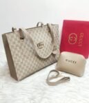 Gucci creamy white colour bag and pouch