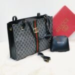 Gucci black colour bag and pouch