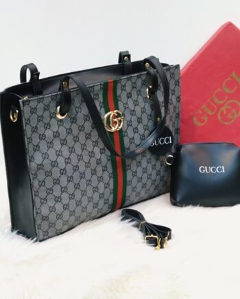 Gucci black colour bag and pouch